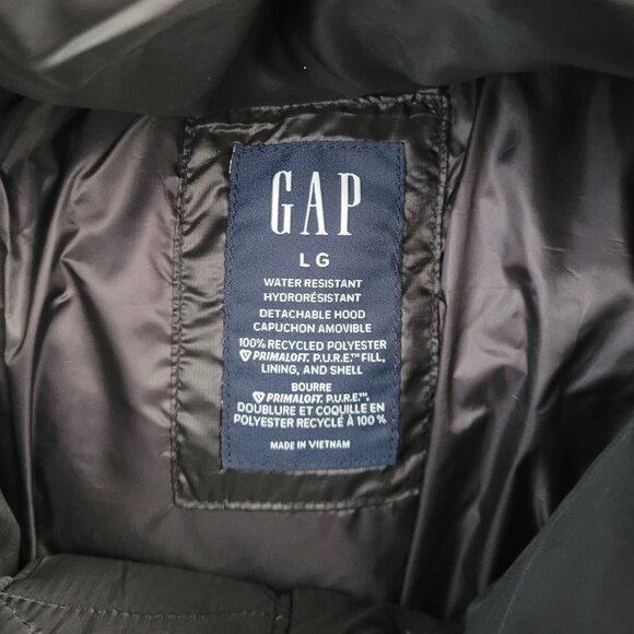 Gap Big Puff Cropped Black PrimaLoft Jacket BNWT - Size Large - Picture 10 of 15